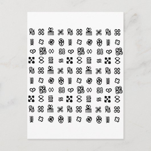 Adinkra Afrikaanse symbolen Briefkaart (Voorkant)