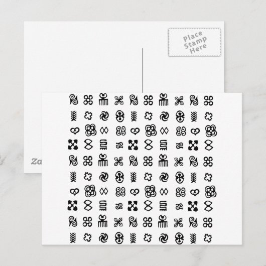 Adinkra Afrikaanse symbolen Briefkaart (Voorkant / Achterkant)