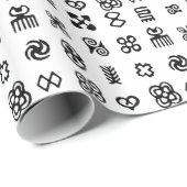 Adinkra Afrikaanse symbolen Cadeaupapier (Rol Hoek)