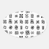 Adinkra Afrikaanse symbolen Ovale Sticker (Voorkant)