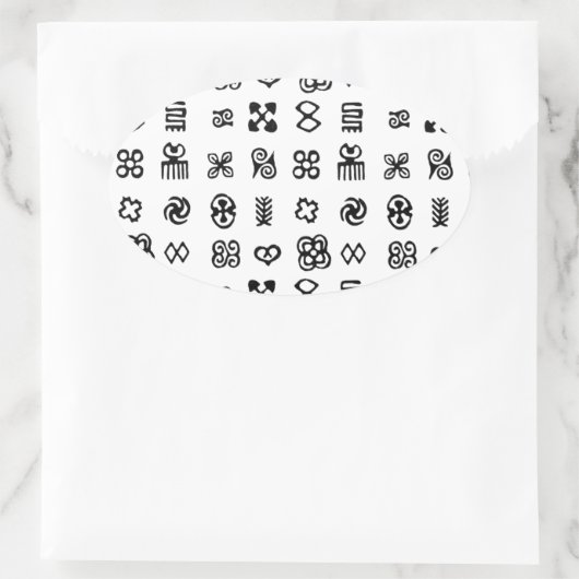 Adinkra Afrikaanse symbolen Ovale Sticker (Tas)