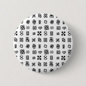 Adinkra Afrikaanse symbolen Ronde Button 5,7 Cm (Voorkant)