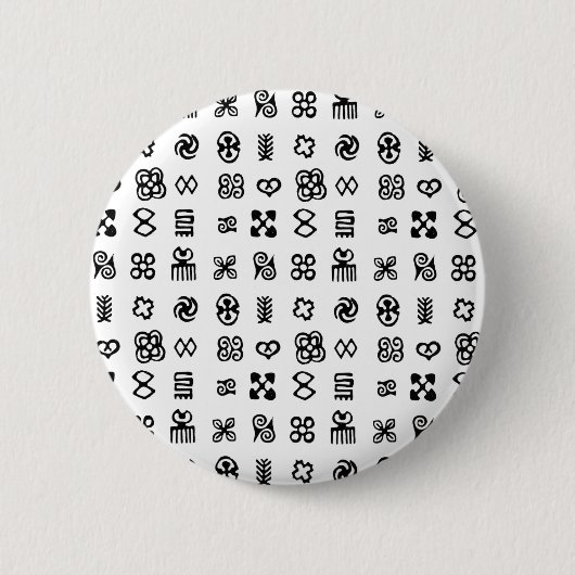 Adinkra Afrikaanse symbolen Ronde Button 5,7 Cm (Voorkant)