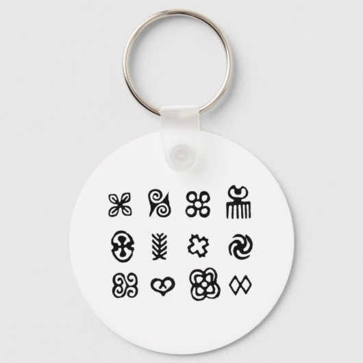 Adinkra Afrikaanse symbolen zwart en wit Sleutelhanger (Voorkant)