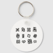 Adinkra Afrikaanse symbolen zwart en wit Sleutelhanger (Achterkant)