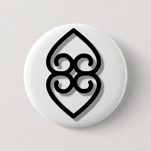 Adinkra - Earth-BW Ronde Button 5,7 Cm (Voorkant)