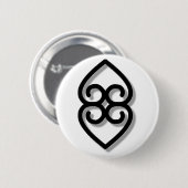 Adinkra - Earth-BW Ronde Button 5,7 Cm (Voorkant /achterkant)
