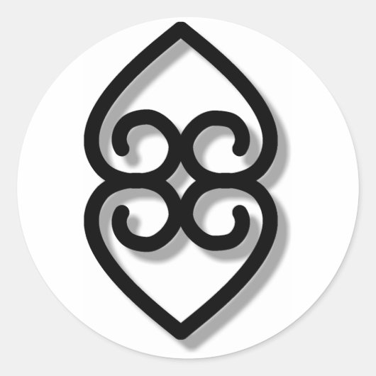 Adinkra - Earth-BW Ronde Sticker (Voorkant)