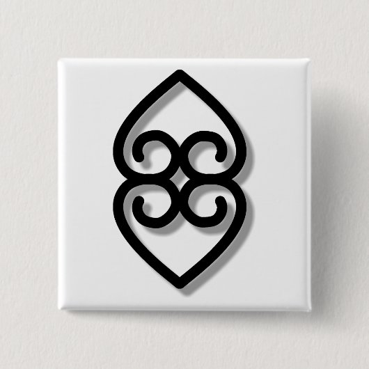 Adinkra - Earth-BW Vierkante Button 5,1 Cm (Voorkant)