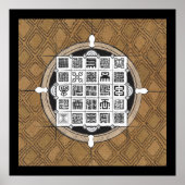 Adinkra en Arabisch met Afrikaanse achtergrond Poster (Voorkant)