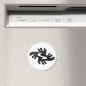 Adinkra-peace-shiny black magneet (Insitu (Vaatwasser))