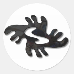 Adinkra-peace-shiny black ronde sticker