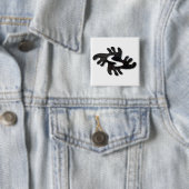 Adinkra-peace-shiny black vierkante button 5,1 cm (In situ)