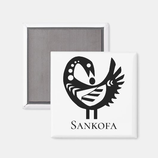 Adinkra Symbol SANKOFA Bird Magneet (Voorkant / Achterkant)