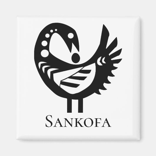 Adinkra Symbol SANKOFA Bird Magneet (Voorkant)