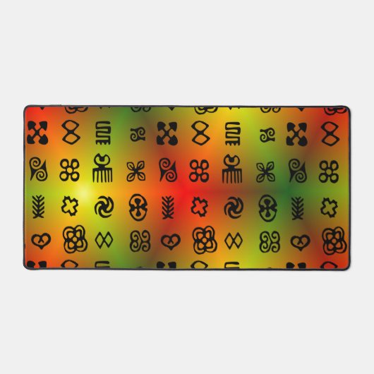 Adinkra-symbolen met Afrikaanse kleuren Bureaumat (Voorkant)