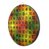 Adinkra-symbolen met Afrikaanse kleuren Dartbord (Voorkant Rechts)