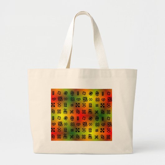 Adinkra-symbolen met Afrikaanse kleuren Grote Tote Bag (Voorkant)