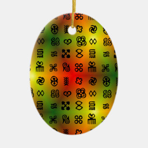 Adinkra-symbolen met Afrikaanse kleuren Keramisch Ornament
