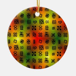 Adinkra-symbolen met Afrikaanse kleuren Keramisch Ornament