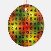 Adinkra-symbolen met Afrikaanse kleuren Keramisch Ornament (Links)