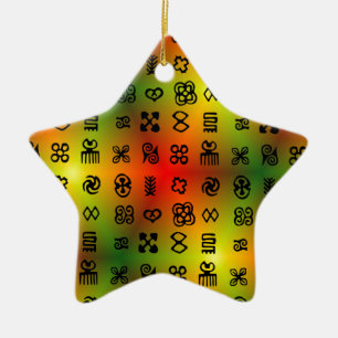 Adinkra-symbolen met Afrikaanse kleuren Keramisch Ornament
