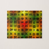 Adinkra-symbolen met Afrikaanse kleuren Legpuzzel (Horizontaal)