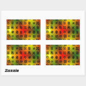 Adinkra-symbolen met Afrikaanse kleuren Rechthoekige Sticker (Vel)