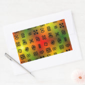 Adinkra-symbolen met Afrikaanse kleuren Rechthoekige Sticker (Envelop)