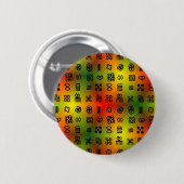 Adinkra-symbolen met Afrikaanse kleuren Ronde Button 5,7 Cm (Voorkant /achterkant)