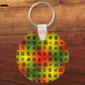 Adinkra-symbolen met Afrikaanse kleuren Sleutelhanger (Voorkant)