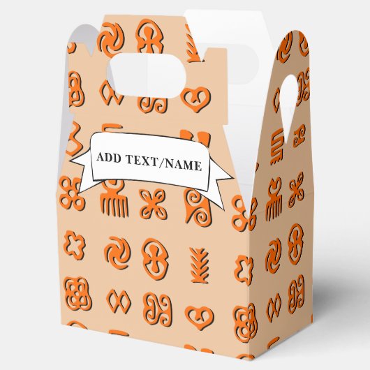 Adinkra Symbolen van West-Afrika Custom Name Bedankdoosjes (Geopend)