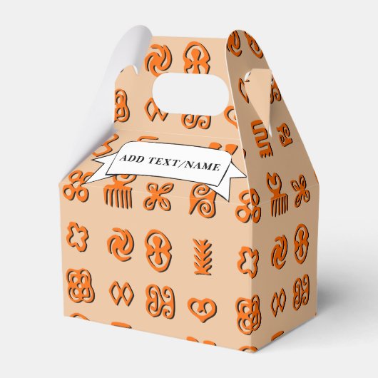 Adinkra Symbolen van West-Afrika Custom Name Bedankdoosjes (Voorkant Zijde)