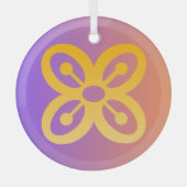 Adinkra Symbool (Overvloed) Glas Ornament (Voorkant)