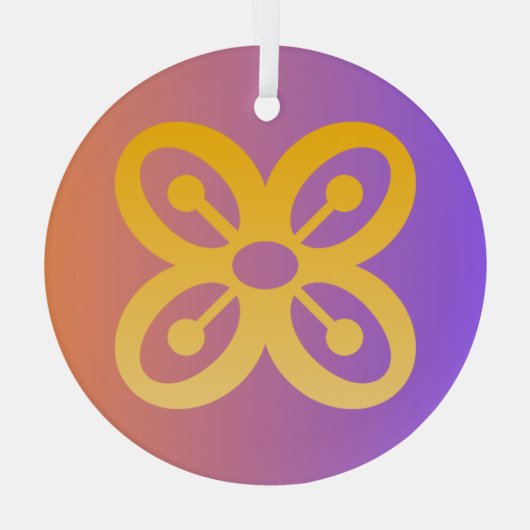 Adinkra Symbool (Overvloed) Glas Ornament (Achterkant)