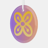 Adinkra Symbool (Overvloed) Glas Ornament (Voorkant links)