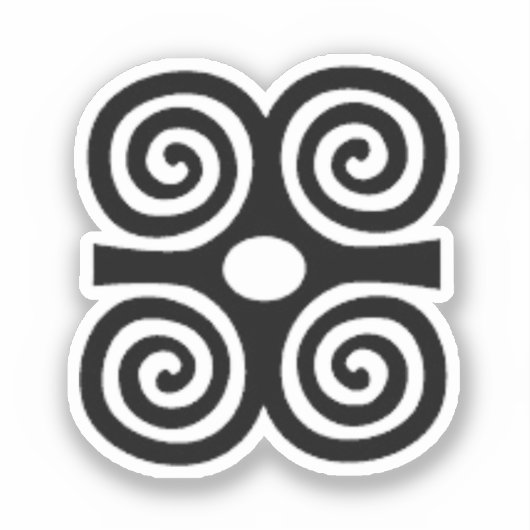 Adinkra Symbool Vinyl Sticker - Initiatief (Voorkant)