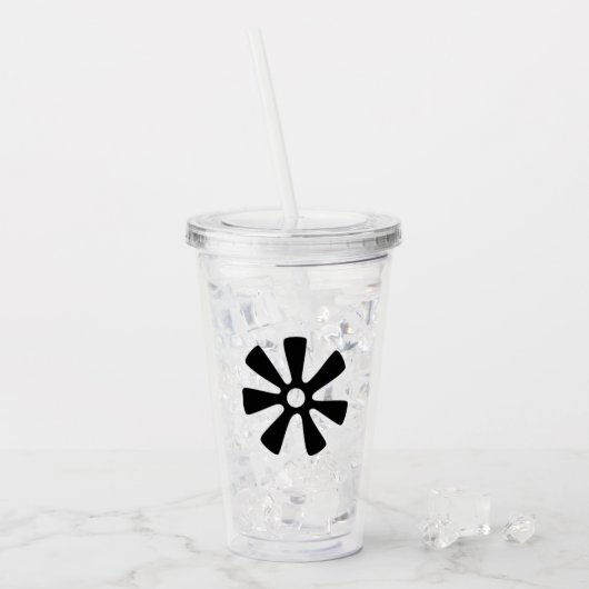Adinkra Symbool (Wijsheid) Tumbler Acryl Drinkbeker (Voorkant ijs)