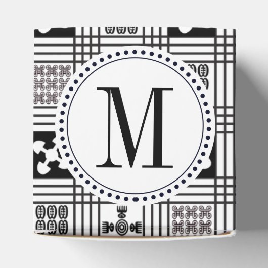 Adinkra West-Afrikaans textiel Bedankdoosjes (Bovenkant)