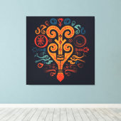 Adinkrasymbool Canvas Afdruk (Insitu (Houten vloer))