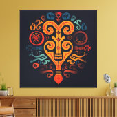 Adinkrasymbool Canvas Afdruk (Insitu (Woonkamer))