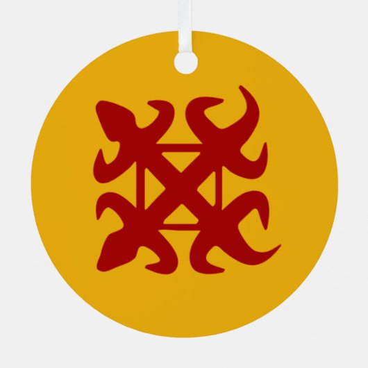 Adinkrasymbool (eenheid) metalen ornament (Achterkant)