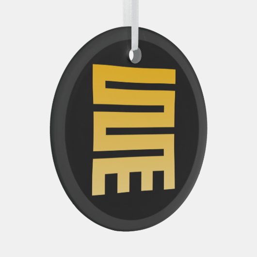 Adinkrasymbool (initiatief) glas ornament (Voorkant Rechts)