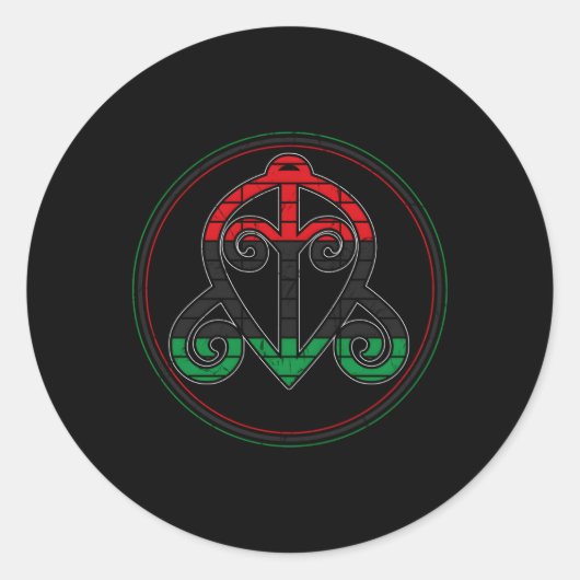 Adinkrasymbool of West-Afrikaans symbool of Sankof Ronde Sticker (Voorkant)