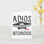 Adios Achos Cat in Sombrero Grappig Cinco de Mayo  Kaart (Gele Bloem)