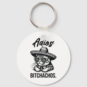 Adios Achos Cat in Sombrero Grappig Spaans Grappig Sleutelhanger