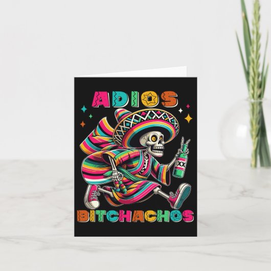 Adios Achos Funny Cinco de Mayo Drink Mannen Vrouw Kaart (Voorkant)