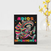 Adios Achos Funny Cinco de Mayo Drink Mannen Vrouw Kaart (Gele Bloem)