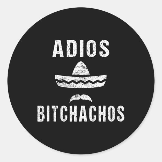 Adios Achos Funny Cinco De Mayo Mexicaans Ronde Sticker (Voorkant)