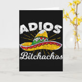 Adios Achos Sombrero Fiesta Mexico Grappig Cinco D Kaart (Gele Bloem)